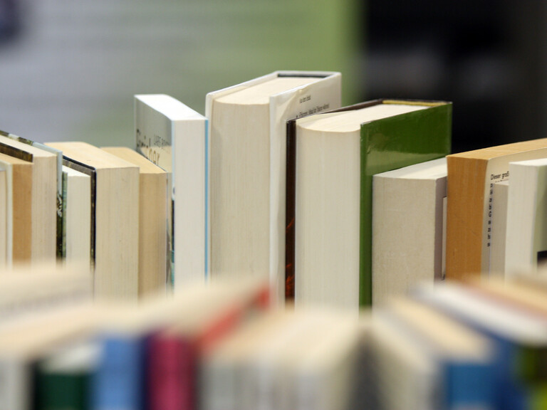 Books arranged in a circle