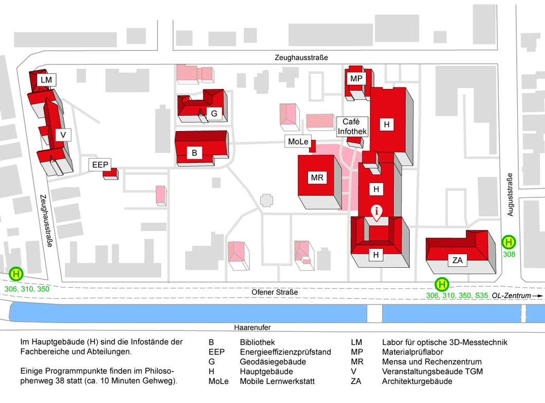 Lageplan des Oldenburger Campus
